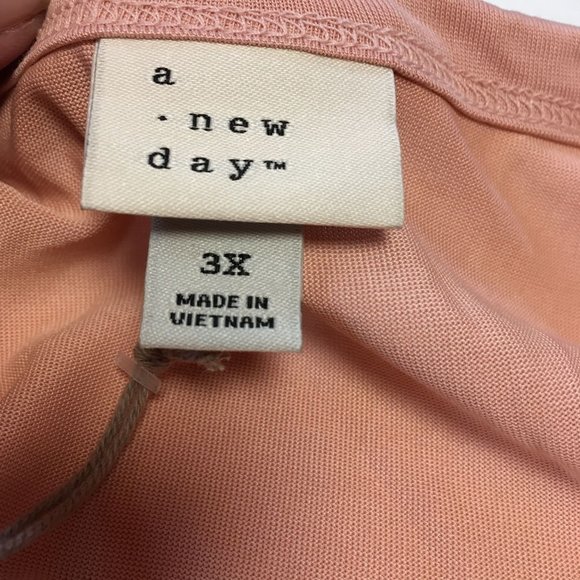 NWT A New Day Woman's Scoop Neck Pullover - Pink - Short Sleeve - Size 3X - Picture 3 of 6